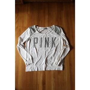 Victoria's Secret PINK Sequin Lounge baseball style tee size L